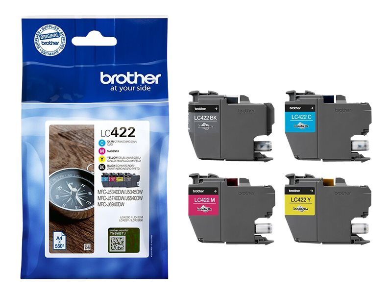 Brother LC422 Multipack - 4er-Pack - Schwarz, Gelb, Cyan, Magenta