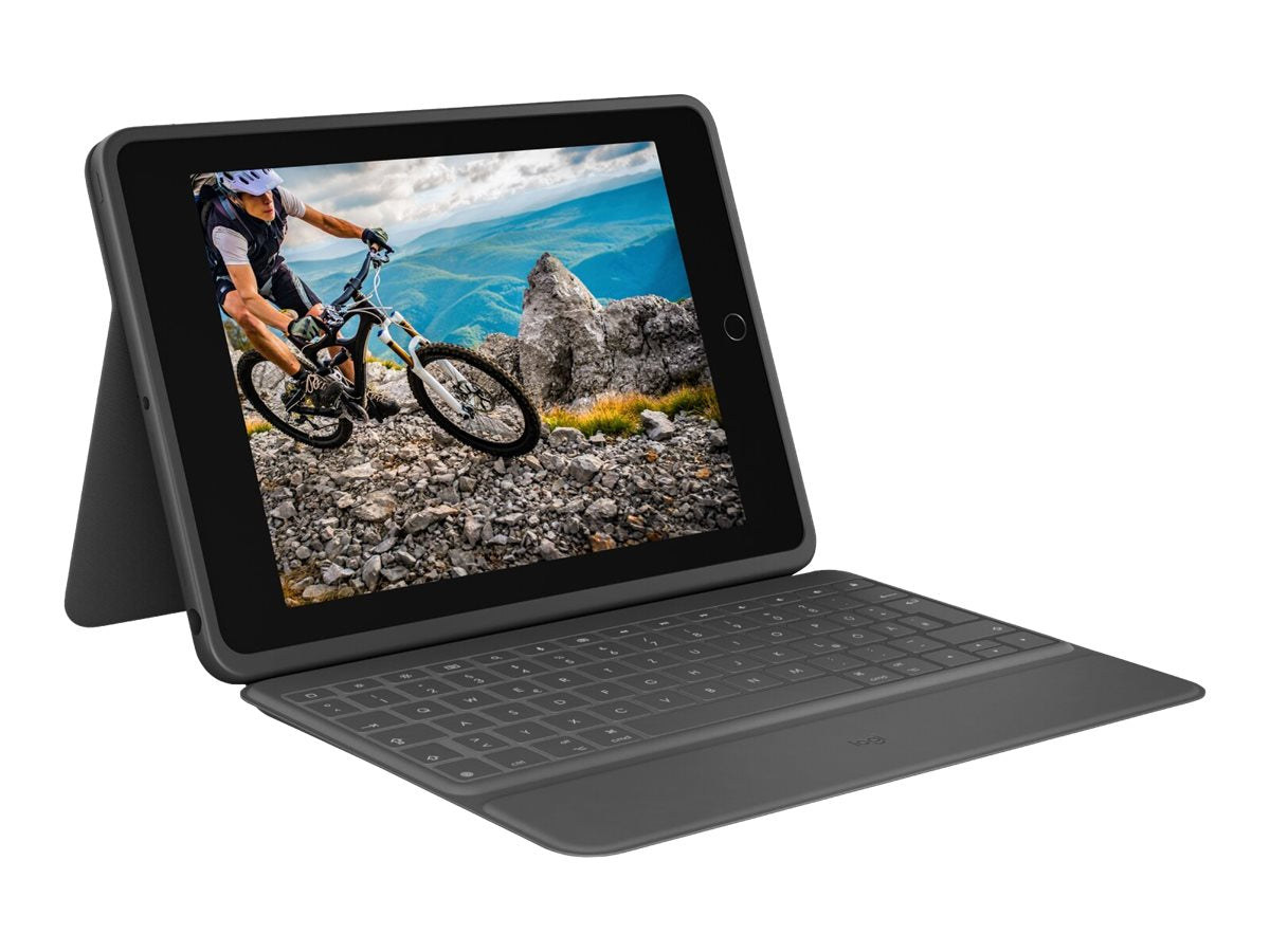 Logitech Rugged Folio - Tastatur und Foliohülle - Apple Smart connector - QWERTY - GB - für Apple 10.2-inch iPad (7. Generation, 8. Generation, 9. Generation)