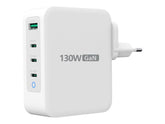 j5create JUP43130E - Netzteil - GaN - 130 Watt - 5 A - Huawei Fast Charge, PD 2.0, PD 3.0, QC 4.0, AFC, BC 1.2, Apple 2.4A - 4 Ausgabeanschlussstellen (USB Typ A, 3 x USB-C)