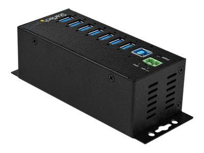 StarTech.com HB30A7AME USB 3.0 Hub (7-Port, Din-Rail,  Industrielle Anwendung, externes Netzteil, Uberspannungsschutz, ESD, 350 W, 15 kV)