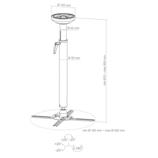 Hagor Beamfix II 670 - 900 mm