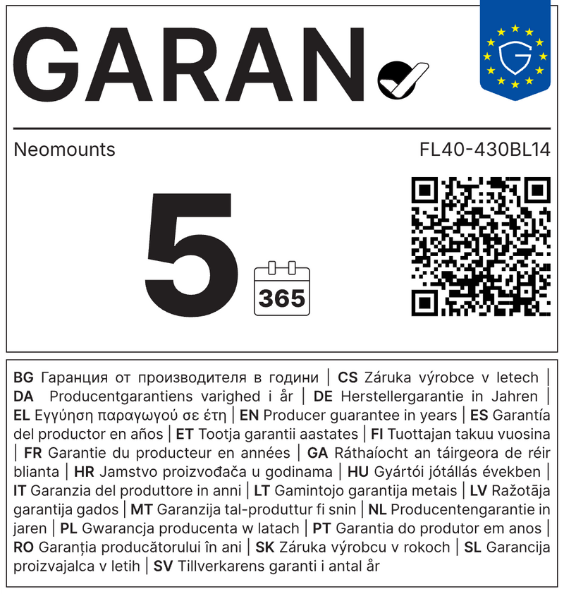 Gewerbliche Haltbarkeitsgarantie des Herstellers