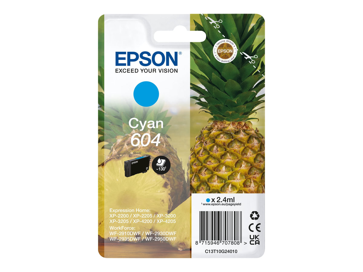 Epson 604 - 2.4 ml - Cyan - original - Blisterverpackung