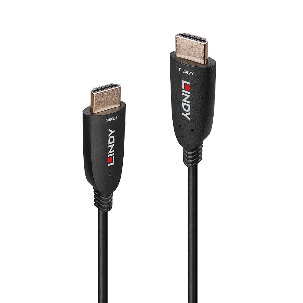 Lindy HDMI-Kabel - HDMI männlich zu HDMI männlich - 50 m - Glasfaser - Schwarz - unterstützt 8K 60 Hz (7680 x 4320)