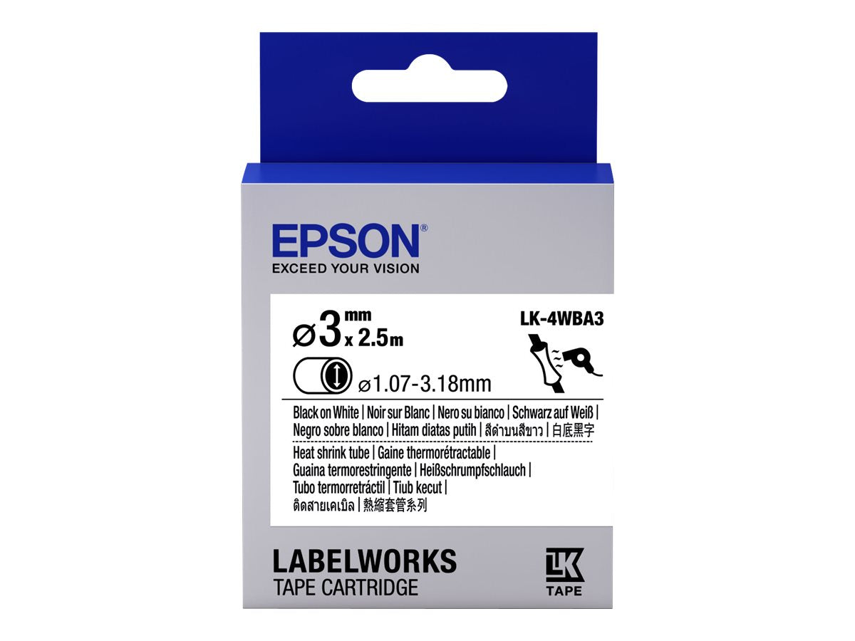 Epson LabelWorks LK-4WBA3 - Schwarz auf Weiß - Rolle (0,3 cm x 2,5 m)