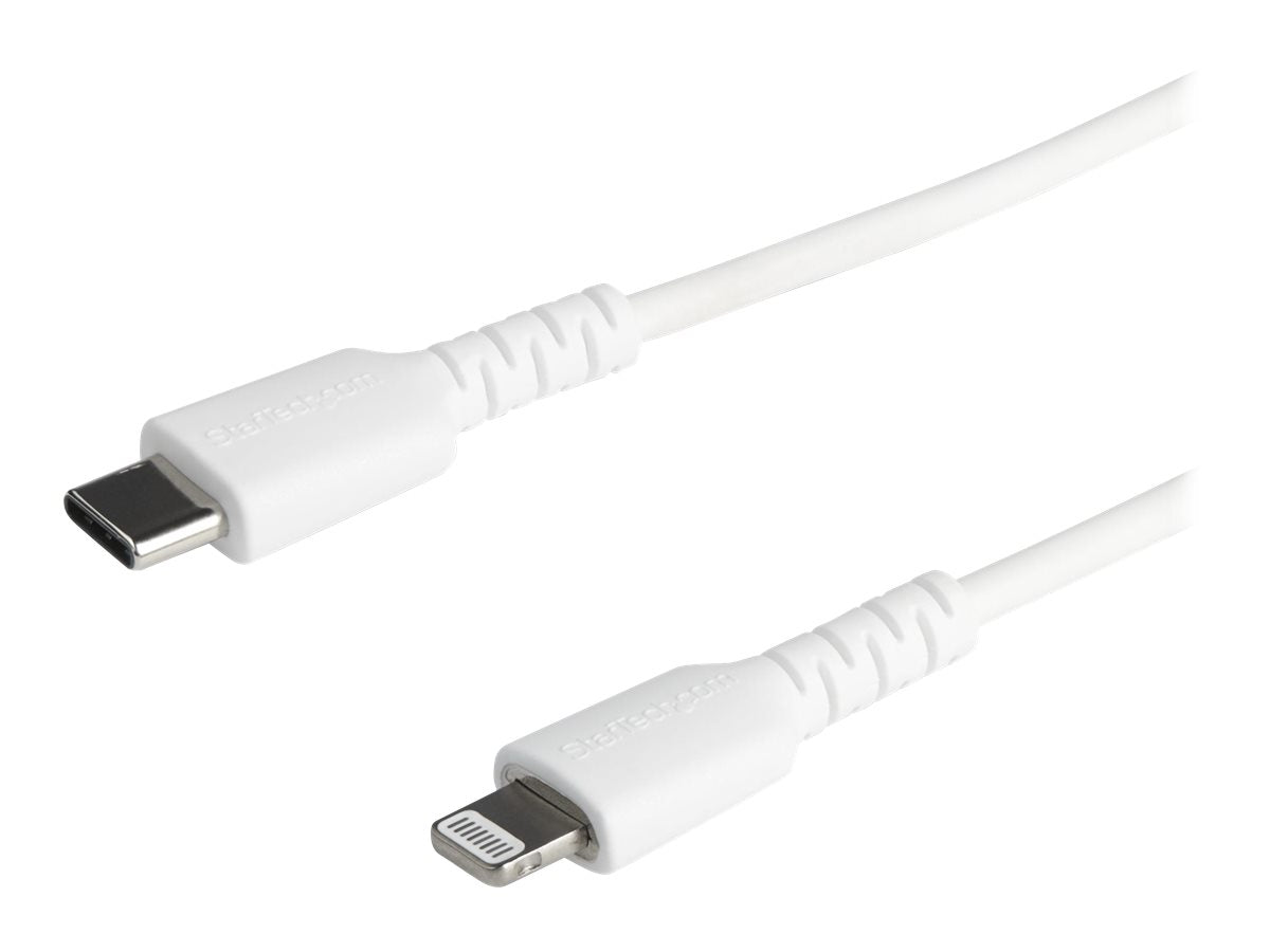 StarTech.com 1m USB-C auf Lightning-Kabel - Hochbelastbare, robuste Aramidfaser - USB Typ-C auf Lightningkabel - Lade-/Synchronisationskabel - Apple MFi-zertifiziert iPad/iPhone 12 - Weiß (RUSBCLTMM1MW)