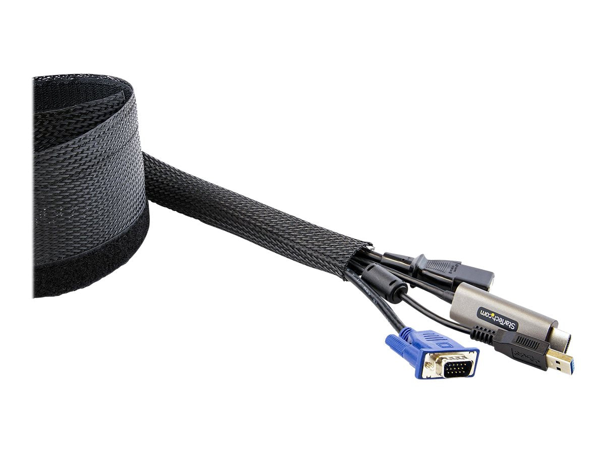 StarTech.com 10ft (3m) Cable Management Sleeve, Trimmable Heavy Duty Cable Wrap, 1.2" (3cm)