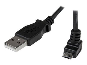 StarTech.com 1m USB 2.0 A auf Micro B Kabel aufwärtsgewinkelt - Schwarz - USB A / Micro B Datenkabel / Anschlusskabel - USB-Kabel - Micro-USB Typ B (M)