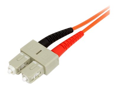 StarTech.com 2m Fiber Optic Cable - Multimode Duplex 50/125 - LSZH - LC/SC - OM2 - LC to SC Fiber Patch Cable - Netzwerkkabel - LC Multi-Mode (M)