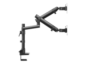 V7 Professional Touch Adjust DMPRO2DTA-3E - Befestigungskit - einstellbarer Arm - für 2 Monitore - Kunststoff, Aluminium, Stahl - Schwarz - Bildschirmgröße: 43.2-81.3 cm (17"-32")