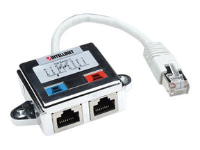 Intellinet 2-Port Cat5-Anschlussteiler, doppelt geschirmt, Zum Aufsplitten eines RJ45-Netzwerkkabels - Netzwerk-Splitter - RJ-45 (M)