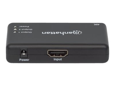 Manhattan HDMI Splitter 2-Port , 4K@30Hz, Displays output from x1 HDMI source to x2 HD displays (same output to both displays)