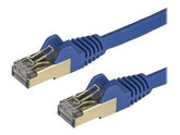 StarTech.com 3m CAT6A Ethernet Cable, 10 Gigabit Shielded Snagless RJ45 100W PoE Patch Cord, CAT 6A 10GbE STP Network Cable w/Strain Relief, Blue, Fluke Tested/UL Certified Wiring/TIA - Category 6A - 26AWG (6ASPAT3MBL)