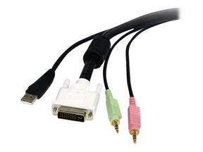 StarTech.com 1,8m 4-in-1 USB DVI KVM Kabel mit Audio und Mikrofon