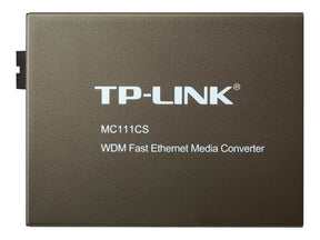 TP-LINK MC111CS - Medienkonverter - 100Mb LAN - 10Base-T, 100Base-FX, 100Base-TX - RJ-45 / SC Single-Modus - bis zu 20 km - 1550 (TX)