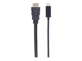 Manhattan USB-C to HDMI Cable, 4K@60Hz, 2m, Black, Equivalent to Startech CDP2HD2MBNL, Male to Male, Three Year Warranty, Polybag