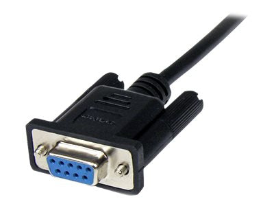 StarTech.com 2m Seriell DB9 RS-232 Nullmodemkabel - Schwarz - Stecker/Buchse - 9 Pin Null Modem Kabel - Nullmodemkabel - DB-9 (W)