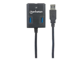 Manhattan USB-A 4-Port Hub, 4x USB-A Ports, 5 Gbps (USB 3.2 Gen1 aka USB 3.0)