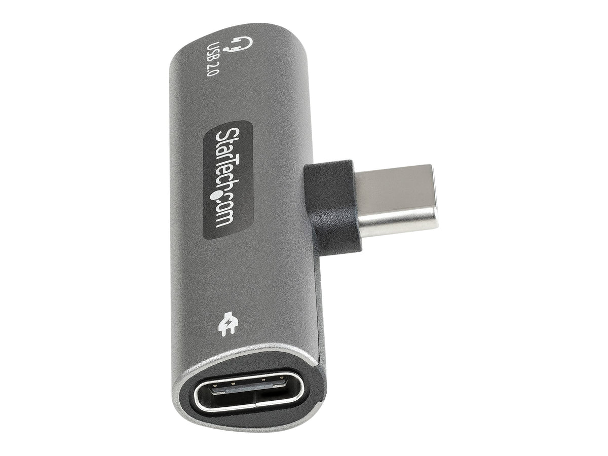 StarTech.com USB C Audio & Charge Adapter, USB-C Audio Adapter with USB-C Audio Headphone/Headset Port and 60W USB Type-C Power Delivery Pass-through Charger, For USB-C Phone/Tablet/Laptop - USB-C Audio/Charging (CDP2CAPDM)