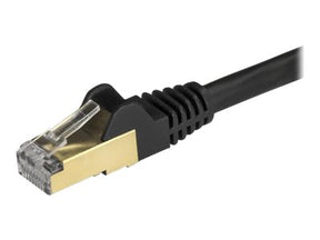 StarTech.com 1.5m CAT6A Ethernet Cable, 10 Gigabit Shielded Snagless RJ45 100W PoE Patch Cord, CAT 6A 10GbE STP Network Cable w/Strain Relief, Black, Fluke Tested/UL Certified Wiring/TIA - Category 6A - 26AWG (6ASPAT150CMBK)