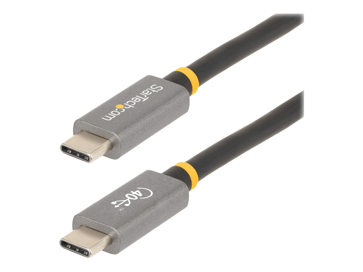 StarTech.com 3ft (1m) USB4 Cable, USB-IF Certified USB-C Cable, 40 Gbps, USB Type-C Data Transfer Cable, 100W Power Delivery, 8K 60Hz, Compatible w/Thunderbolt 4/3/USB 3.2 - USB C to C cable (CC1M-40G-USB-CABLE)