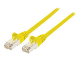 Intellinet Network Patch Cable, Cat7 Cable/Cat6A Plugs, 1.5m, Yellow, Copper, S/FTP, LSOH / LSZH, PVC, RJ45, Gold Plated Contacts, Snagless, Booted, Polybag - Patch-Kabel - RJ-45 (M)