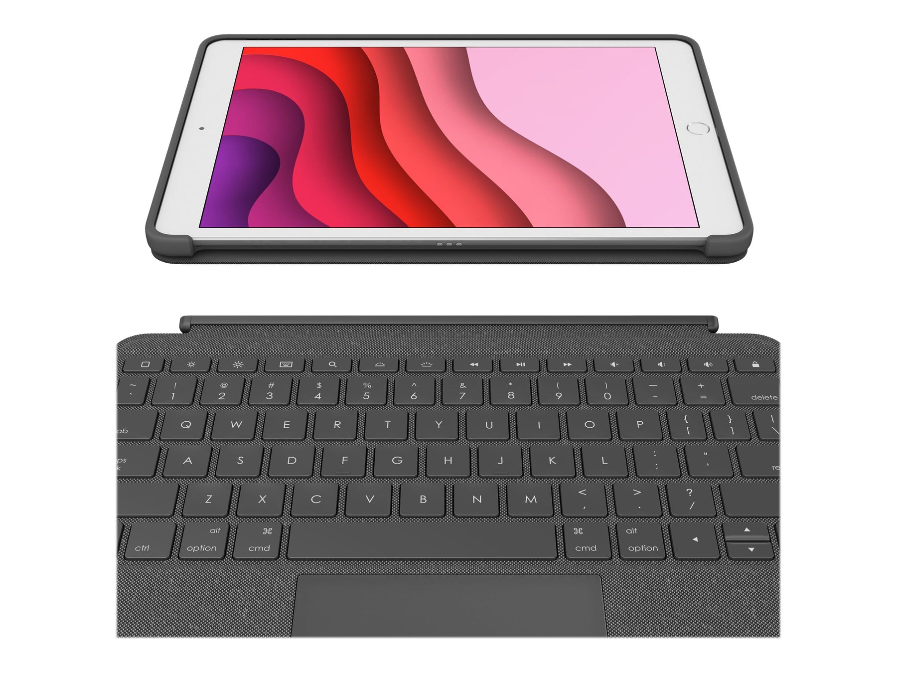 Logitech Combo Touch - Tastatur und Foliohülle - mit Trackpad - hintergrundbeleuchtet - Apple Smart connector - QWERTY - GB - Graphite - für Apple 10.2-inch iPad (7. Generation, 8. Generation, 9. Generation)