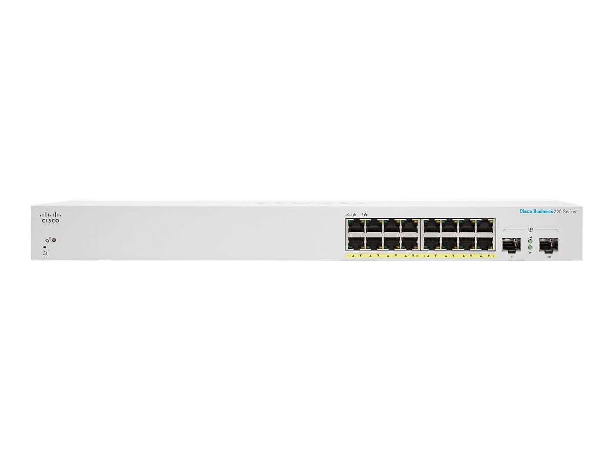 Cisco Business 220 Series CBS220-16P-2G - Switch - Smart - 16 x 10/100/1000 (PoE+)