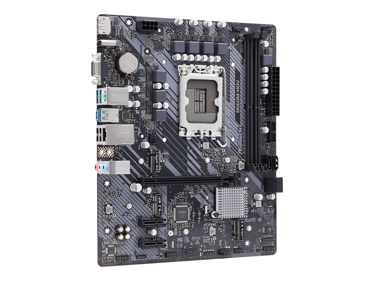 ASRock B660M-HDV - Motherboard - micro ATX - LGA1700-Sockel - B660 Chipsatz - USB-C Gen1, USB 3.2 Gen 1 - Gigabit LAN - Onboard-Grafik (CPU erforderlich)