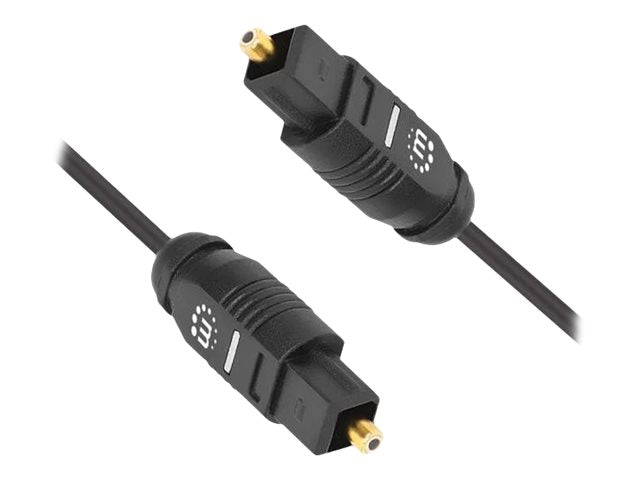 Manhattan Toslink Digital Optical AudioCable, 3m, Male/Male, Toslink S/PDIF, Gold plated contacts, Lifetime Warranty, Polybag - Digitales Audio-Kabel (optisch)