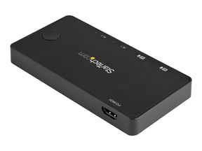 StarTech.com 2 Port USB C KVM Switch, 4K 60Hz HDMI, Compact Dual Port UHD USB Type C Desktop Mini KVM Switch with USB C Cables, Bus Powered, MacBook iPad Pro ThinkPad IdeaPad EliteBook