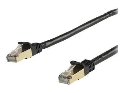 StarTech.com 6ASPAT5MBK Patchkabel CAT6a  (5 m, schwarz, RJ45-Snagless-Steckverbinder, CAT6a-STP-Kabel, Kupferdraht, Netzwerkkabel)