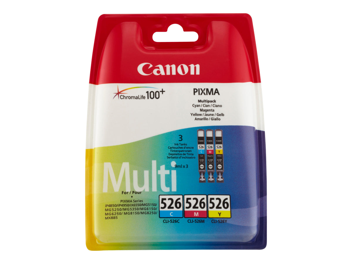 Canon CLI-526 Multipack - 3er-Pack - Gelb, Cyan, Magenta