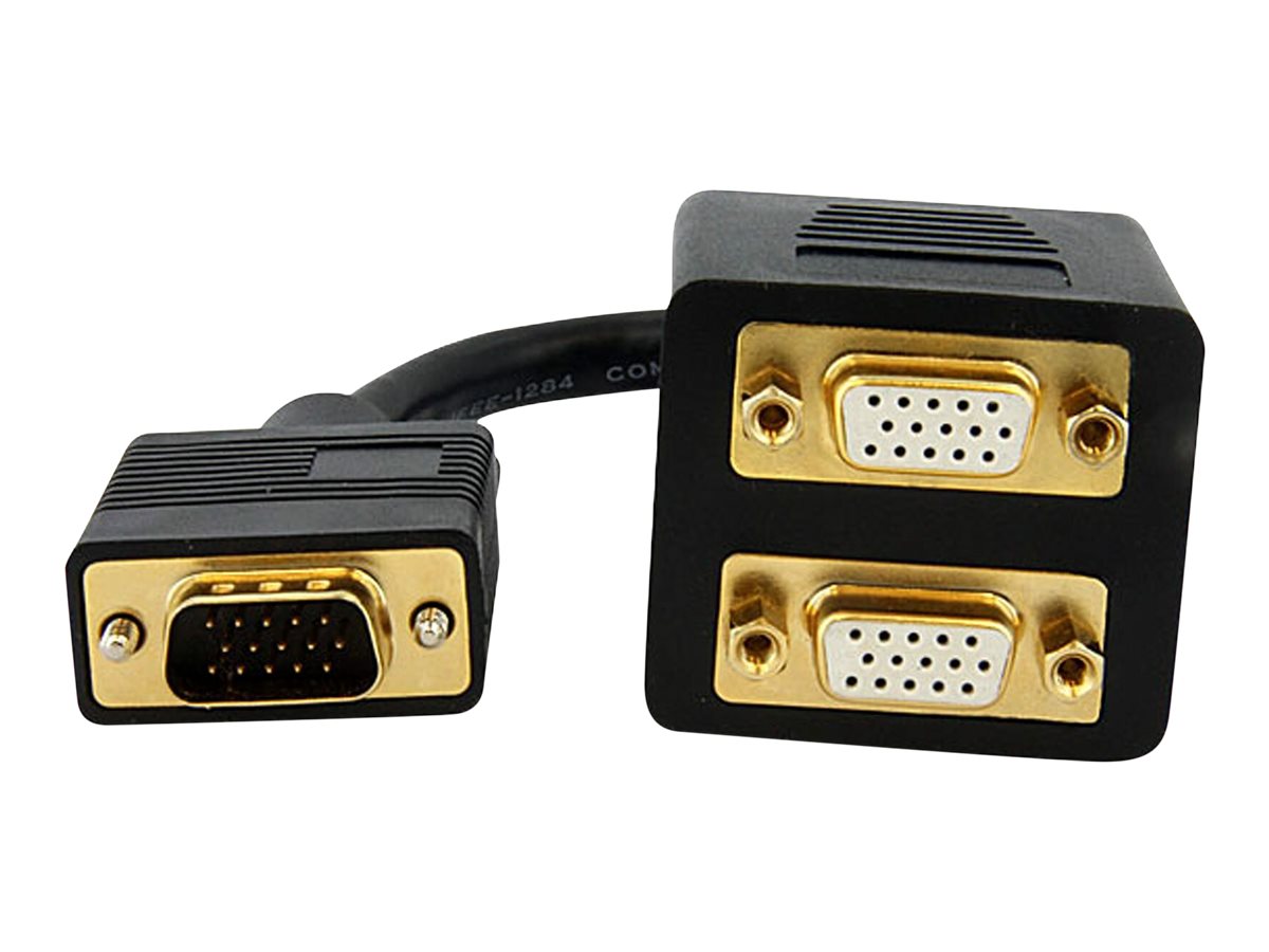 StarTech.com 30cm VGA auf 2x VGA Splitter-Kabel - St/Bu - VGA HD15 Y-Verteiler Stecker/Buchse - Vergoldet - VGA-Splitter - HD-15 (VGA)