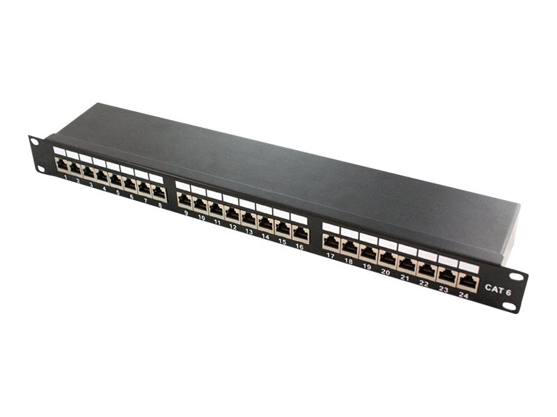 LogiLink Patch Panel - RJ-45 X 24 - Schwarz, RAL 9005 - 1U - 48.3 cm (19")