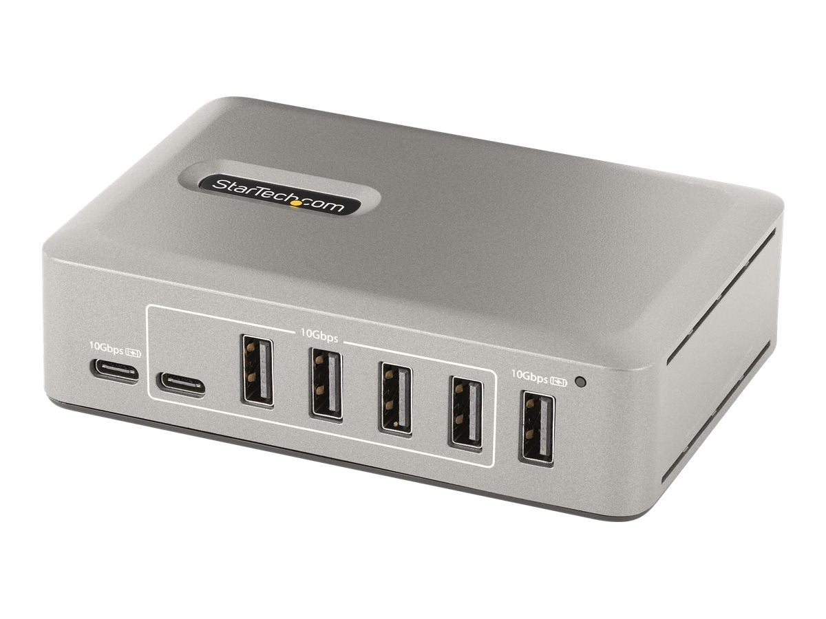 StarTech.com 10-Port USB-C Hub, 8x USB-A + 2x USB-C, Self-Powered w/ 65W Power Supply, USB 3.1 10Gbps Hub w/ BC1.2 Charging, Desktop/Laptop USB Hub with 3ft Locking USB-IF Certified Cable - USB Expansion Hub (10G8A2CS-USB-C-HUB)