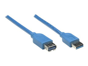 Manhattan USB-A to USB-A Extension Cable, 2m, Male to Female, Blue, 5 Gbps (USB 3.2 Gen1 aka USB 3.0)