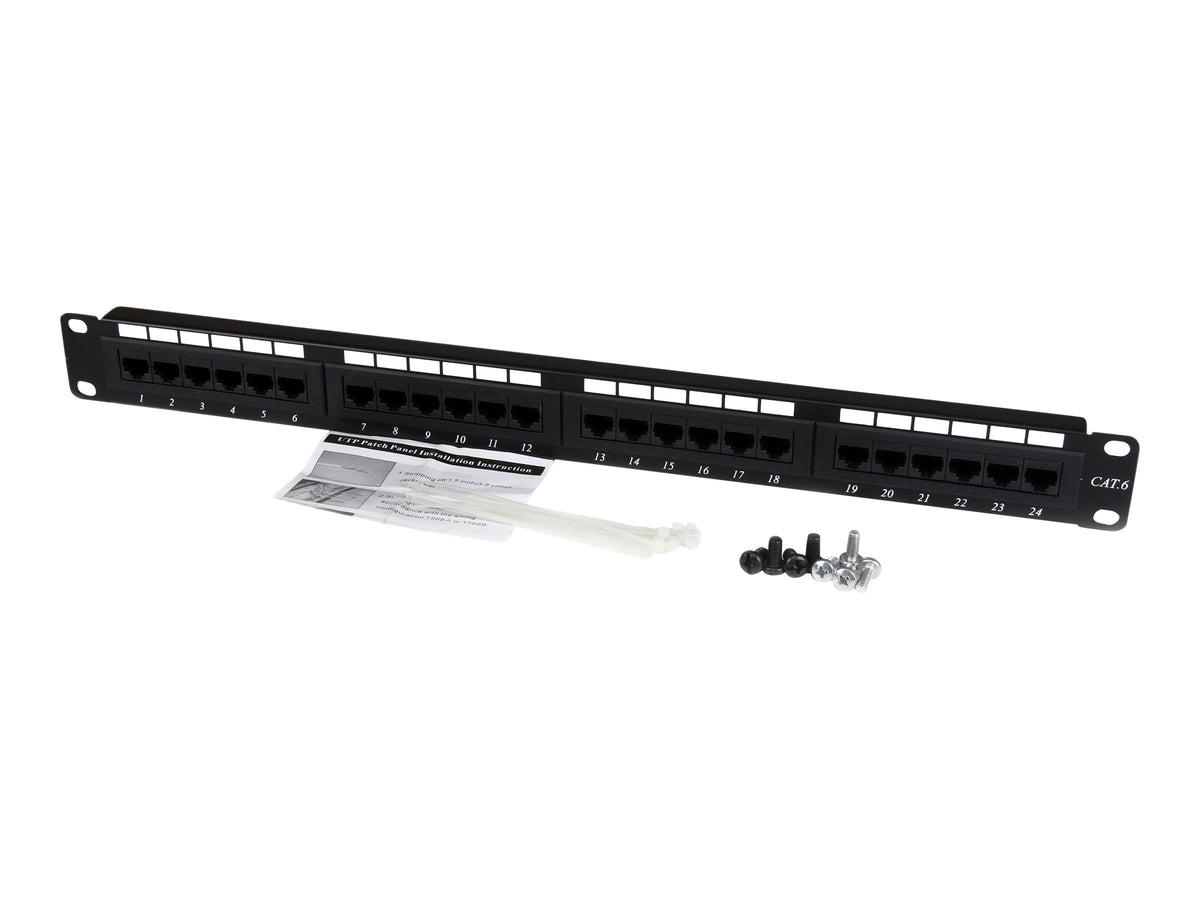 StarTech.com 24 Port 1U Rackmount Cat 6 110 Patch Panel - 24 port Network Patch Panel - RJ45 Ethernet 110 type Rack Mount Patch Panel 1U (C6PANEL24)