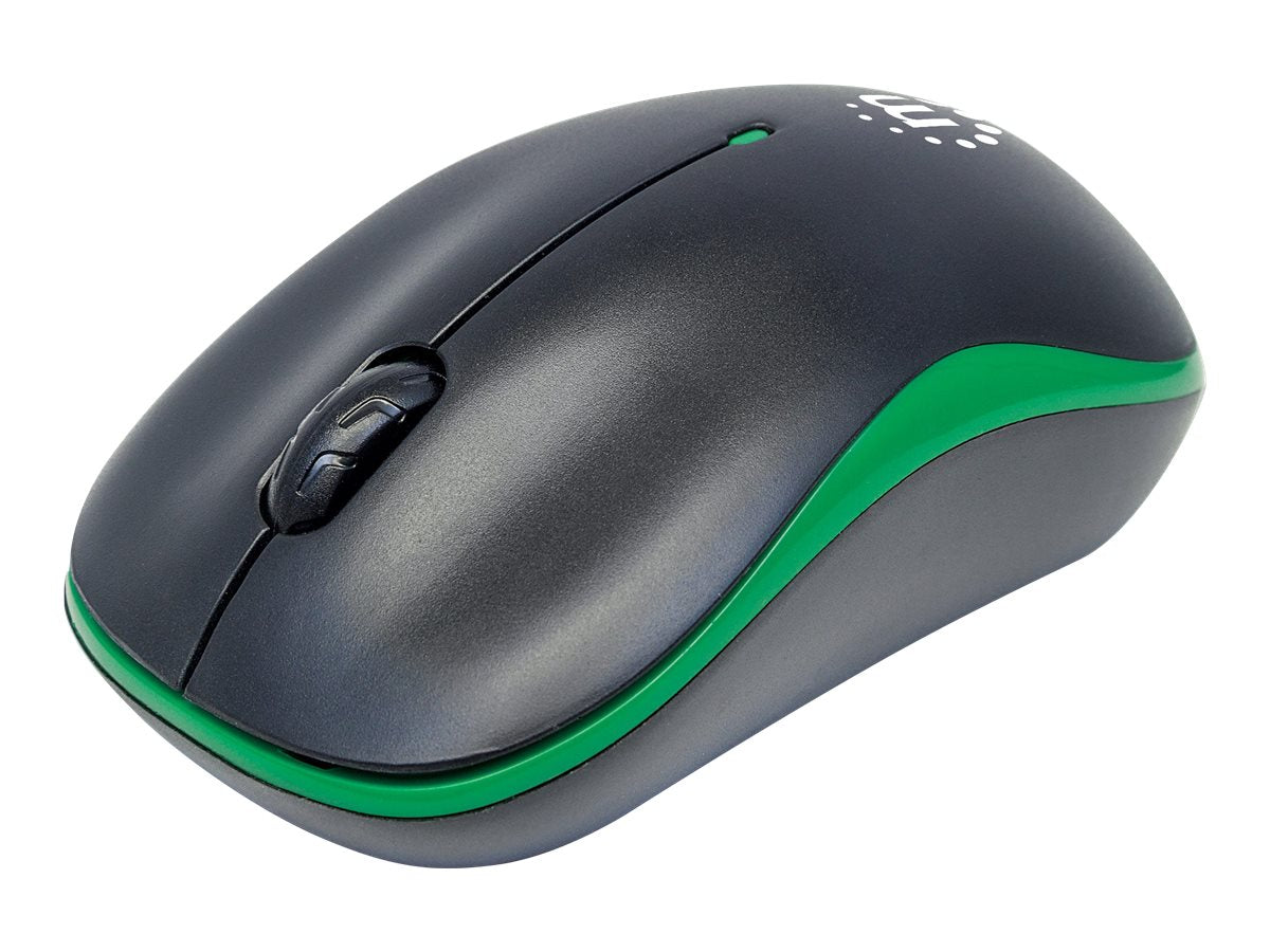 Manhattan Success Wireless Mouse, Black/Green, 1000dpi, 2.4Ghz (up to 10m)