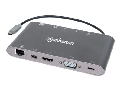 Manhattan USB-C Dock/Hub with Card Reader, Ports (x8):