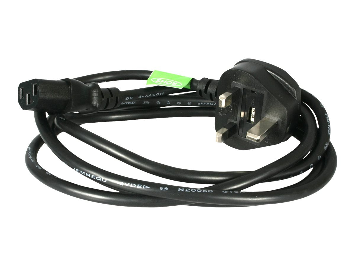 StarTech.com 3 m GB Computer Stromkabel, 18AWG, BS 1363 auf C13, 10A 250V, Schwarzes Ersatz AC Stromkabel, Kaltgerätekabel / UK Stromkabel, PC Stromkabel, Fernsehgerät/Monitor Stromkabel (PXT101UK3M)