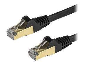 StarTech.com 7.5m CAT6A Ethernet Cable, 10 Gigabit Shielded Snagless RJ45 100W PoE Patch Cord, CAT 6A 10GbE STP Network Cable w/Strain Relief, Black, Fluke Tested/UL Certified Wiring/TIA - Category 6A - 26AWG (6ASPAT750CMBK)