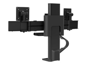 Ergotron TRACE - Befestigungskit (Griff, Basis, Hubsäule, Verlängerungsarm, Bogen, 2 Schiebegelenke, 2-teilige Tischklemme) - Patentierte Constant Force Technologie - für 2 LCD-Displays - mattschwarz - Bildschirmgröße: 54.6-68.6 cm (21.5"-27")