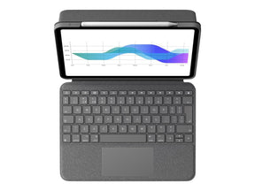 Logitech Folio Touch - Tastatur und Foliohülle - mit Trackpad - hinterleuchtet - Apple Smart connector - QWERTY - GB - Oxford Gray - für Apple 10.9-inch iPad Air (4. Generation, 5. Generation)