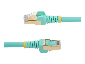 StarTech.com 7.5m CAT6A Ethernet Cable, 10 Gigabit Shielded Snagless RJ45 100W PoE Patch Cord, CAT 6A 10GbE STP Network Cable w/Strain Relief, Aqua, Fluke Tested/UL Certified Wiring/TIA - Category 6A - 26AWG (6ASPAT750CMAQ)