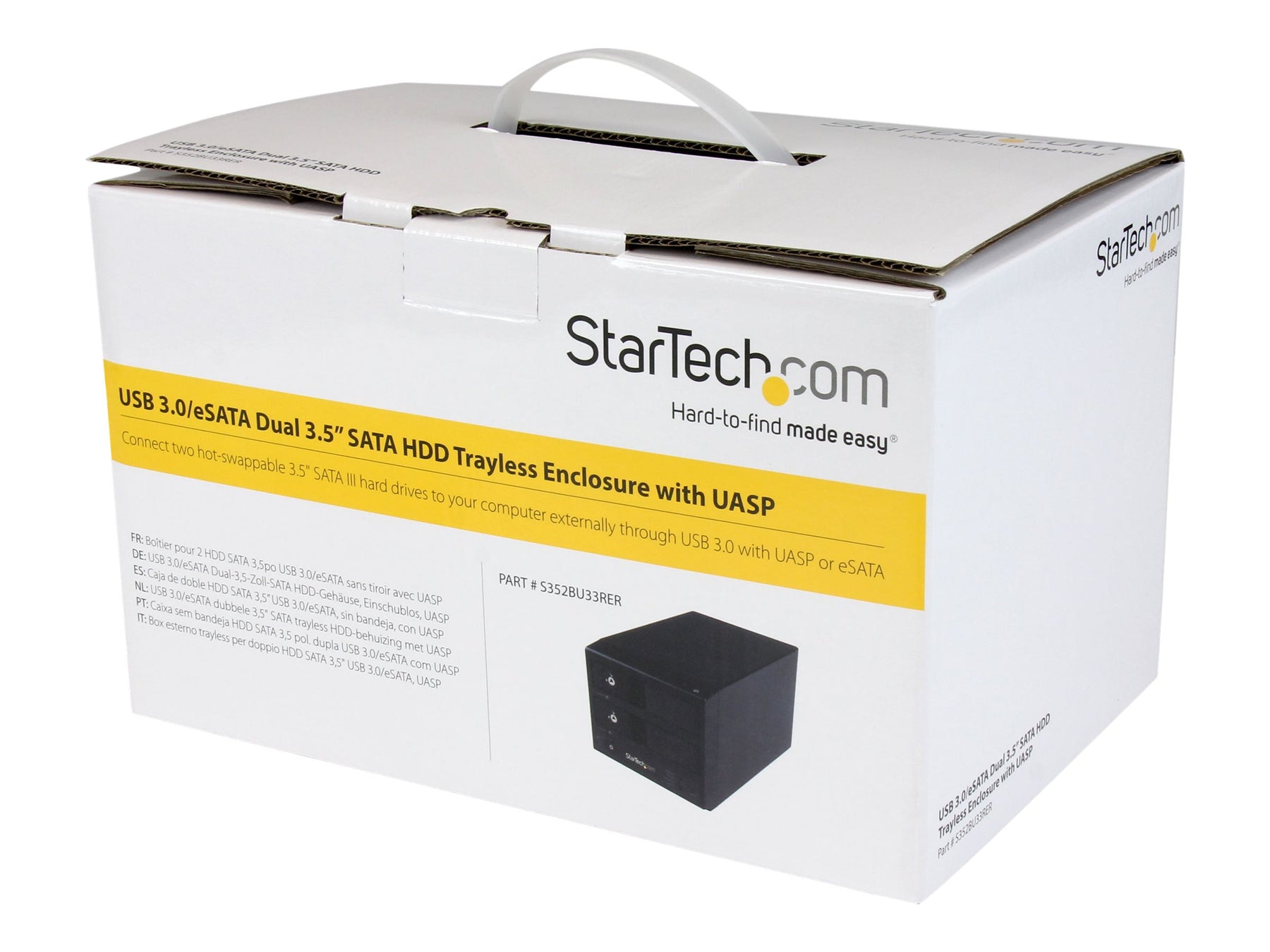 StarTech.com USB 3.0 / eSATA Dual Bay Festplattengehäuse mit UASP für 3,5 SATA III Festplatten - 2-fach Hot Swap Gehäuse für 8,9 cm HDD - Festplatten-Array - 2 Schächte (SATA-600)