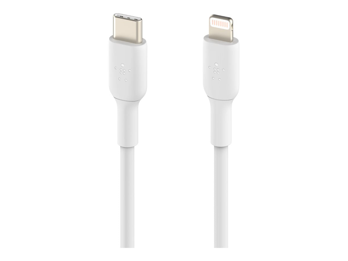 Belkin BOOST CHARGE - Lightning-Kabel - 24 pin USB-C männlich zu Lightning männlich - 1 m - weiß - USB-Stromversorgung (18 W)