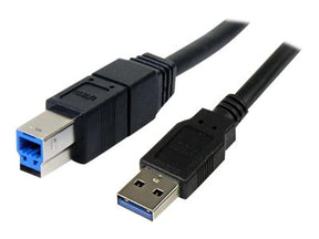 StarTech.com 3m schwarzes SuperSpeed USB 3.0 A auf B Kabel - St/St - USB 3.0 Anschlusskabel - USB-Kabel - USB Type B (M)