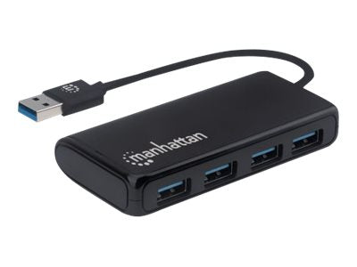 Manhattan USB-A 4-Port Hub, 4x USB-A Ports, 5 Gbps (USB 3.2 Gen1 aka USB 3.0)