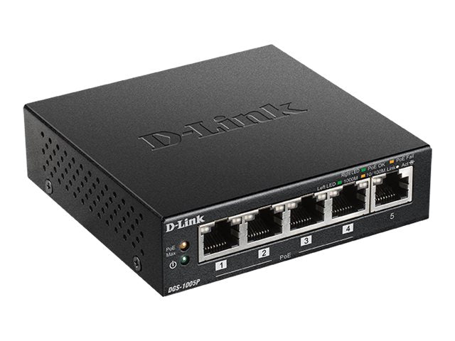 D-Link DGS 1005P - Switch - 5 x 10/100/1000 (4 PoE+)